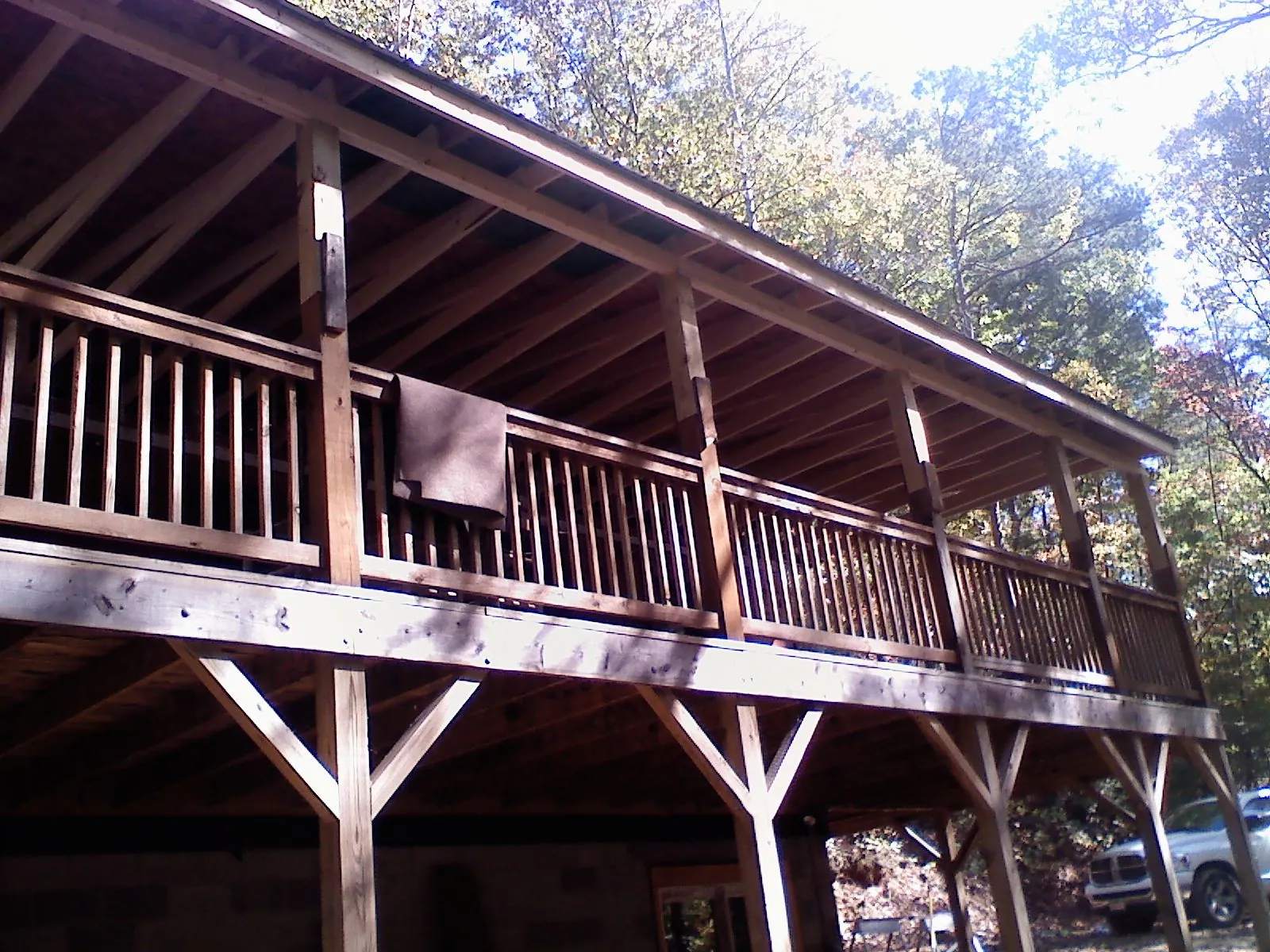 Timber framing under a new elevated porch and deck — Roof Leak Repair in Chevy Chase by Roofing Brothers